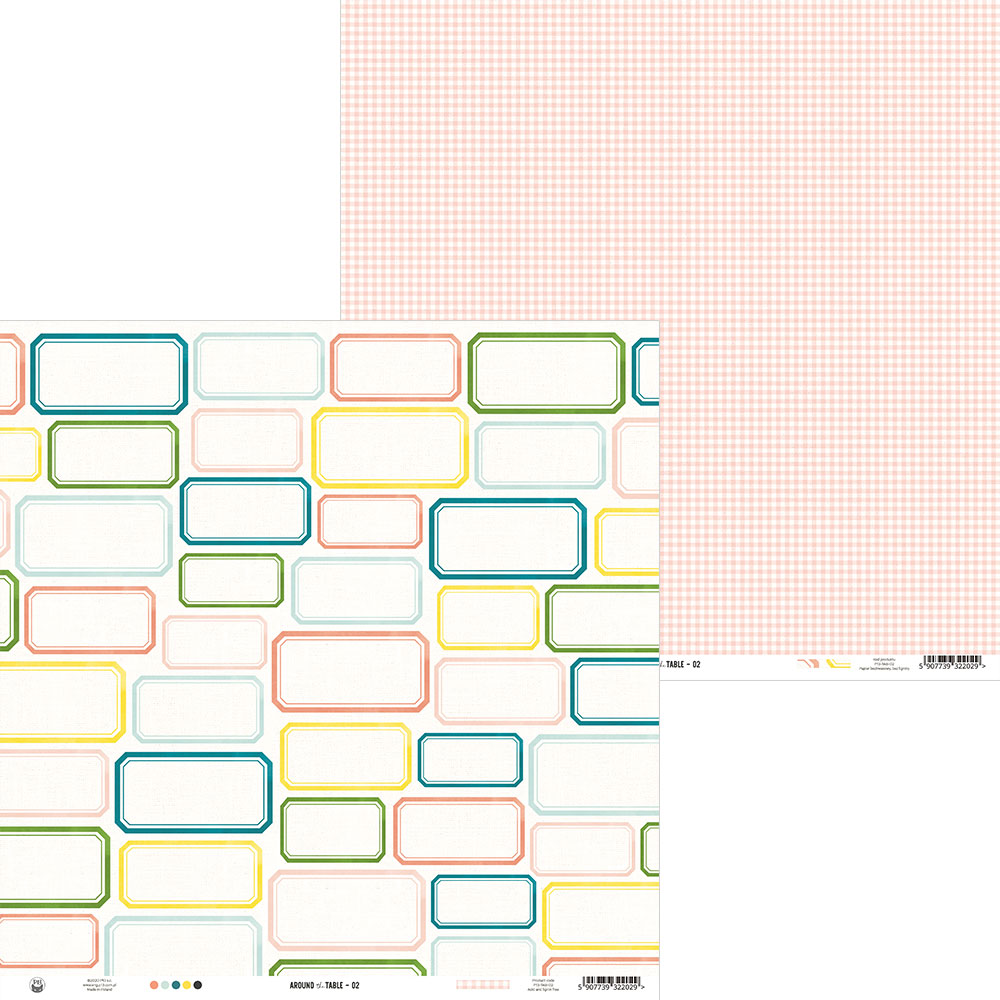 Papel de parede com retângulos coloridos e padrão de quadrícula vermelha