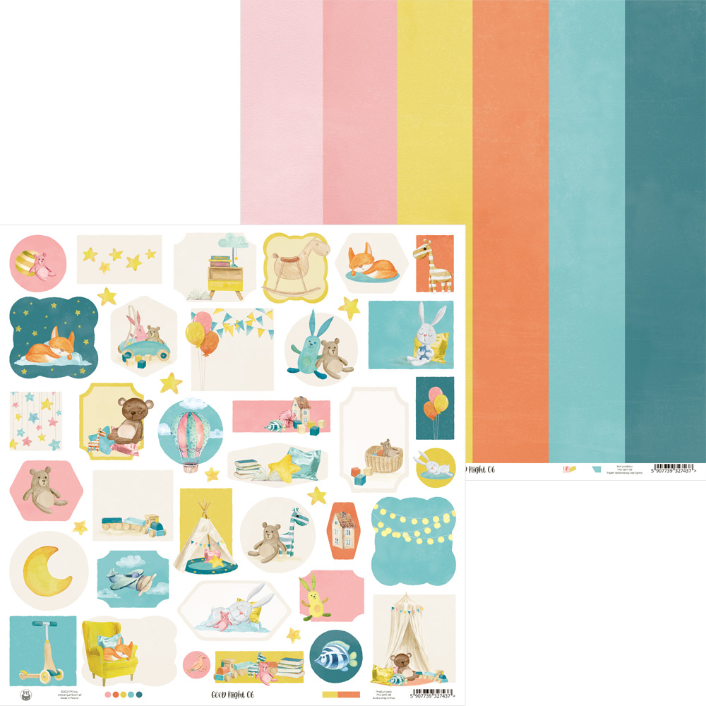 Papel decorativo infantil com ilustrações e cores pastel