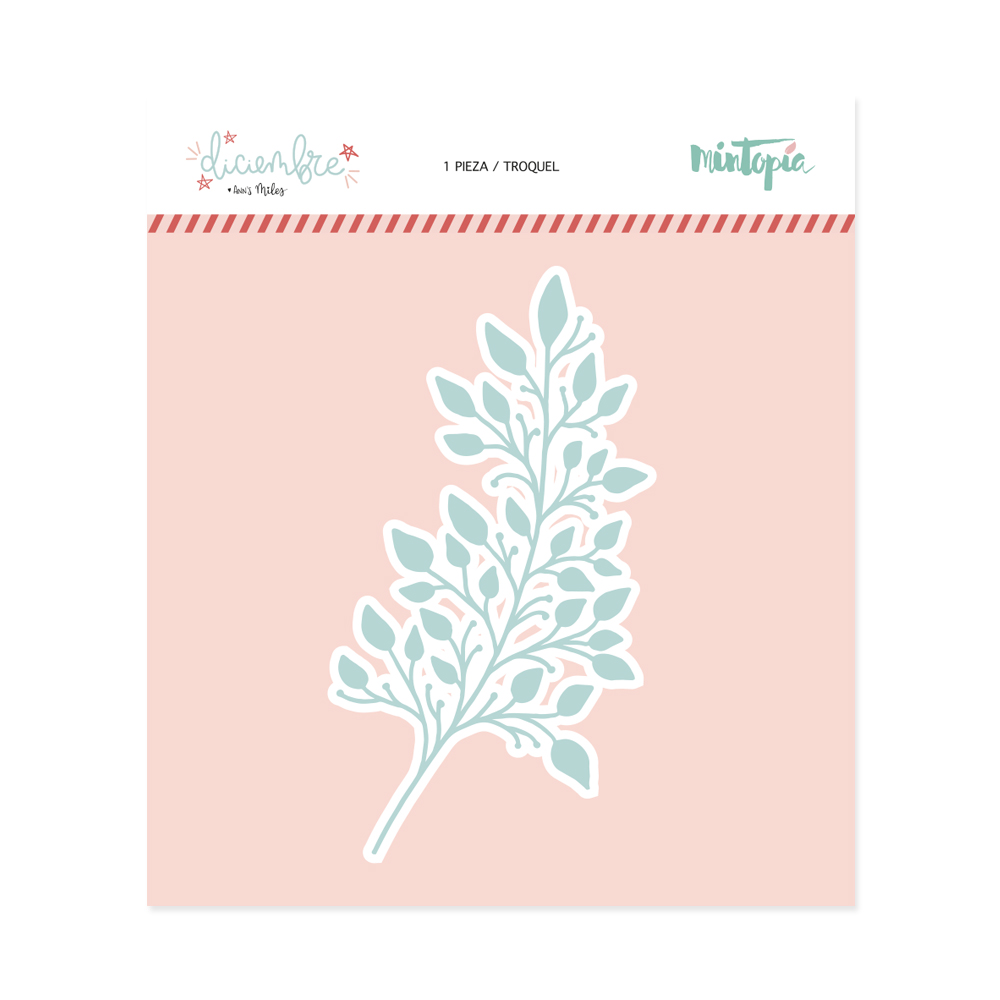 Recorte de papel formato ramo com folhas azul claro em embalagem