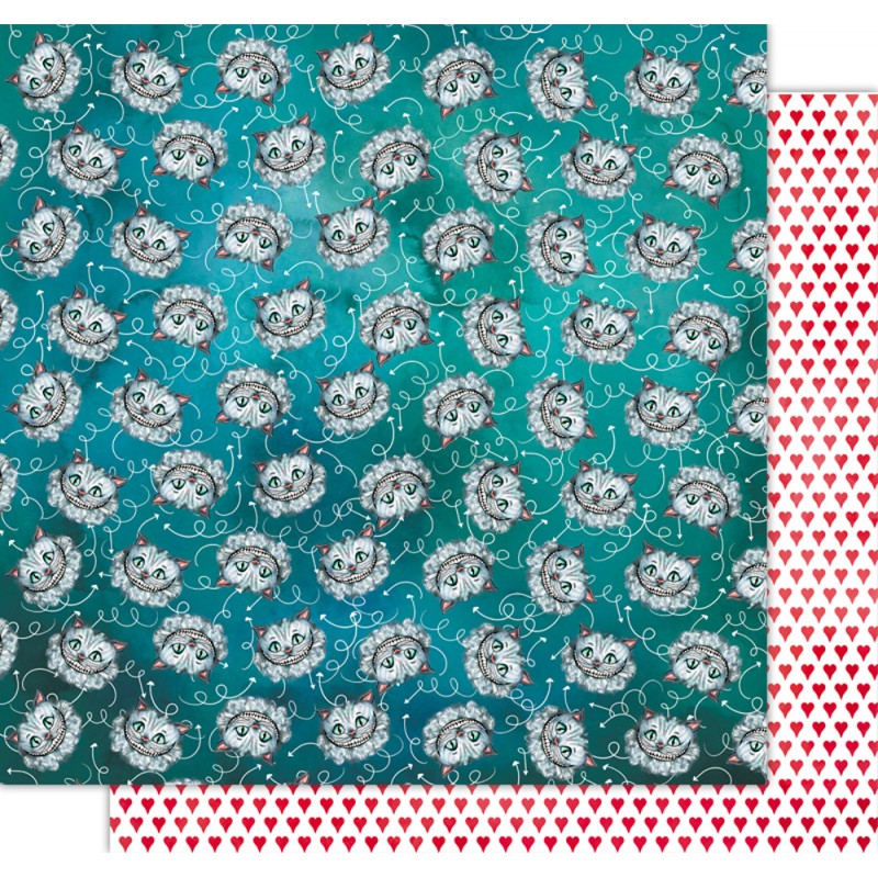 Papel decorativo com padrão de corujas em fundo verde e corações vermelhos em fundo branco