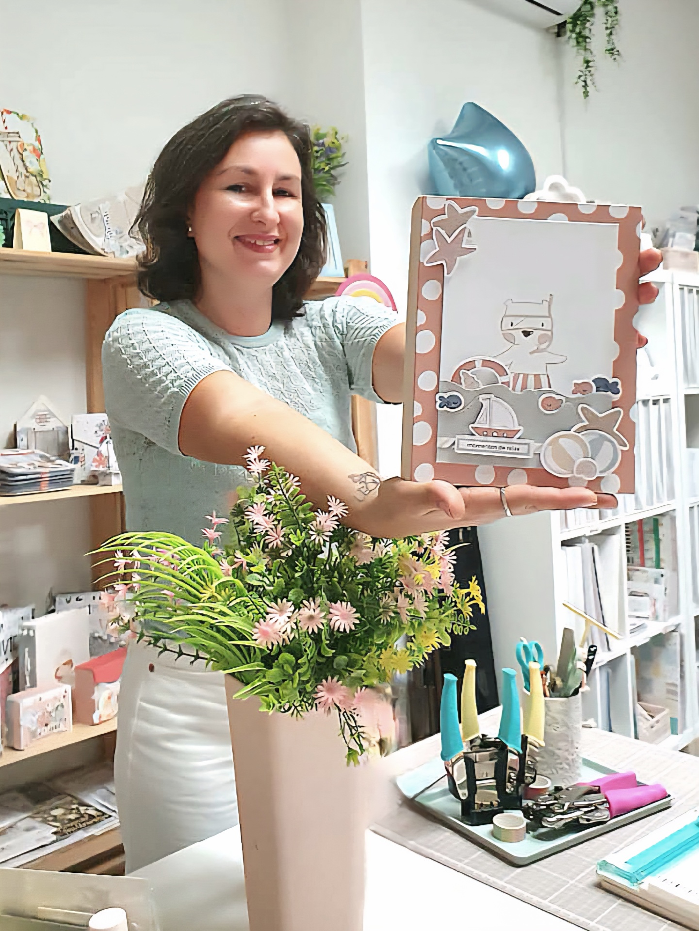 Workshop Scrapbook Ver&atilde;o Ohana en la Playa da Alua Cid na loja bonita Hello Scrapbook no Porto, Portugal 