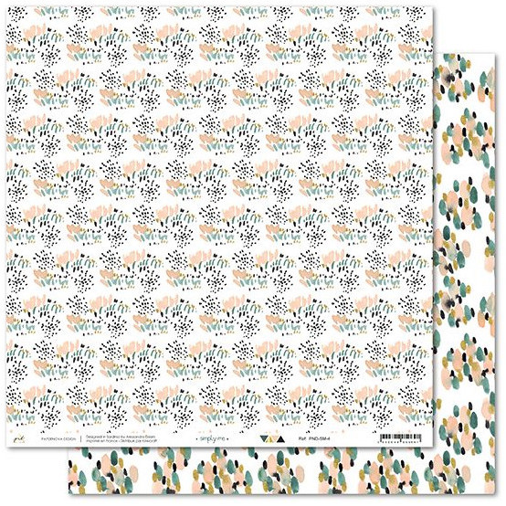 Papel decorativo com padrão duplo em tons pastel e preto