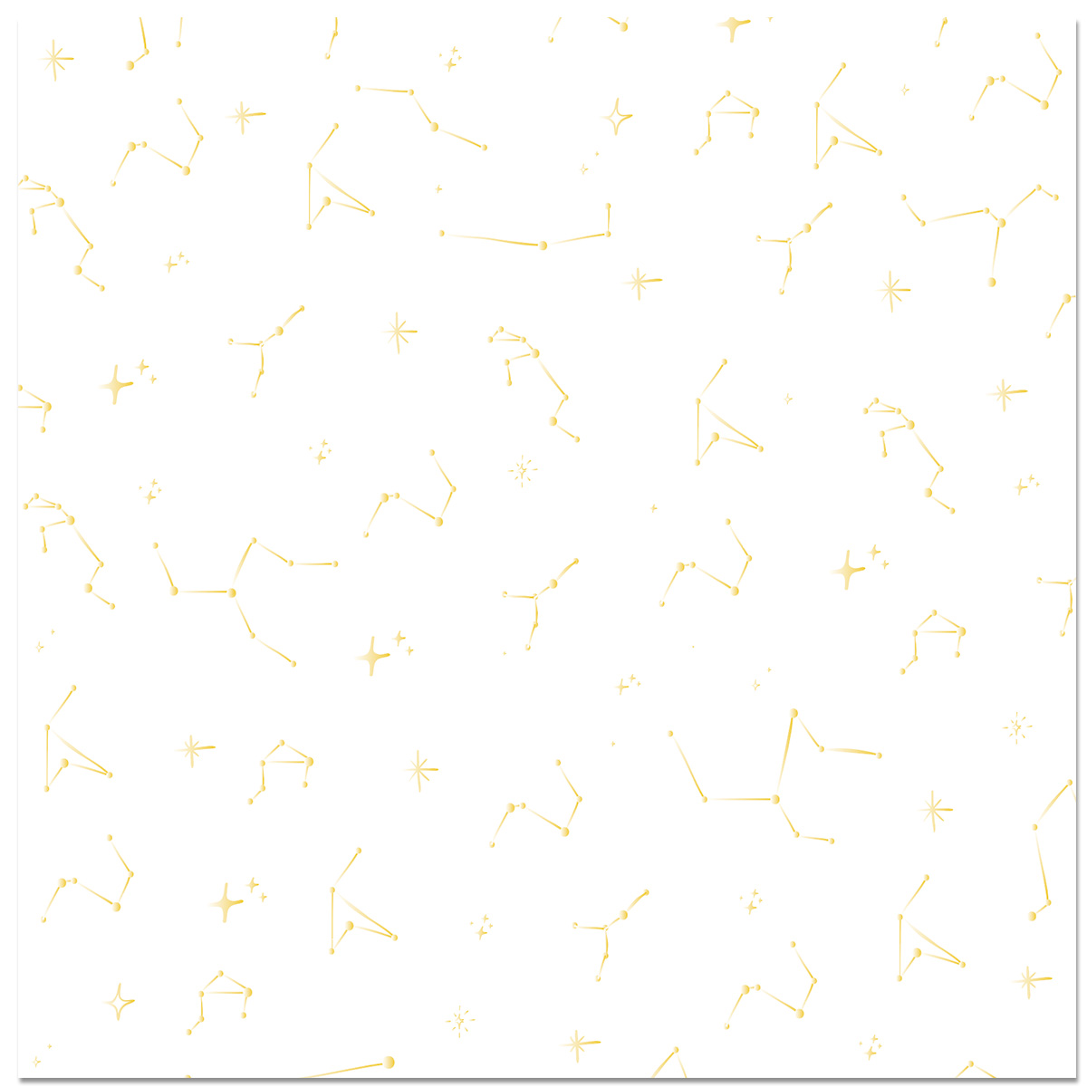 Papel de parede branco com constelações douradas