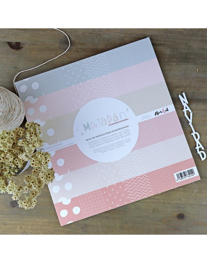 Bloco de papéis para scrapbook Maizapán em vários tons pastel com padrões variados