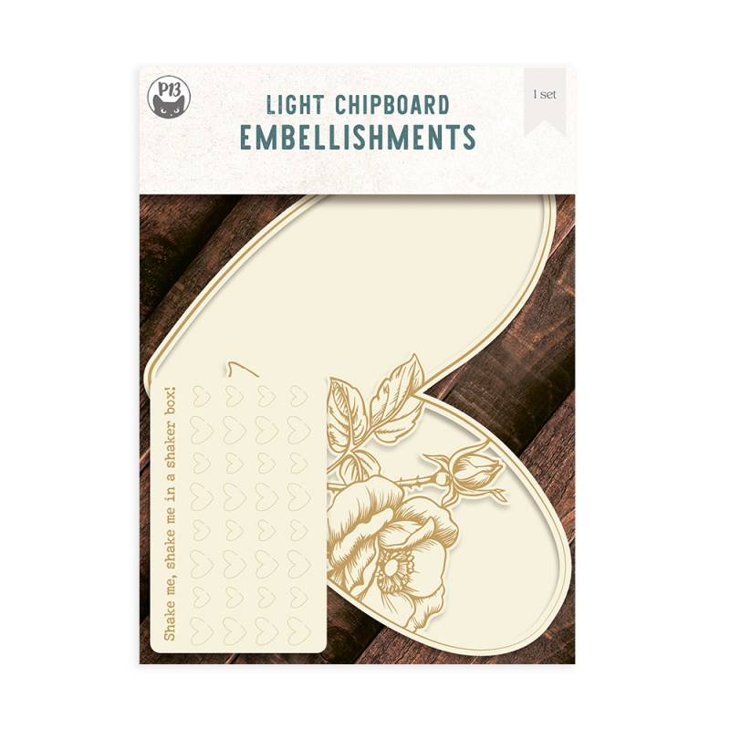 Embelezadores de cartão leve com desenho de coração e flor