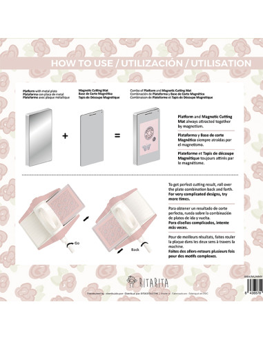 Instruções para usar plataforma metálica e base de corte magnética Ritarita