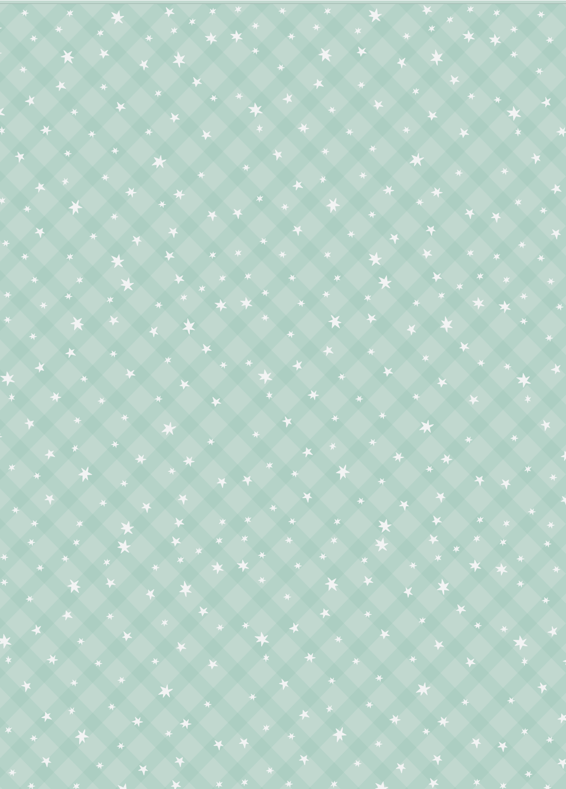 Papel de parede verde água xadrez com estrelas brancas