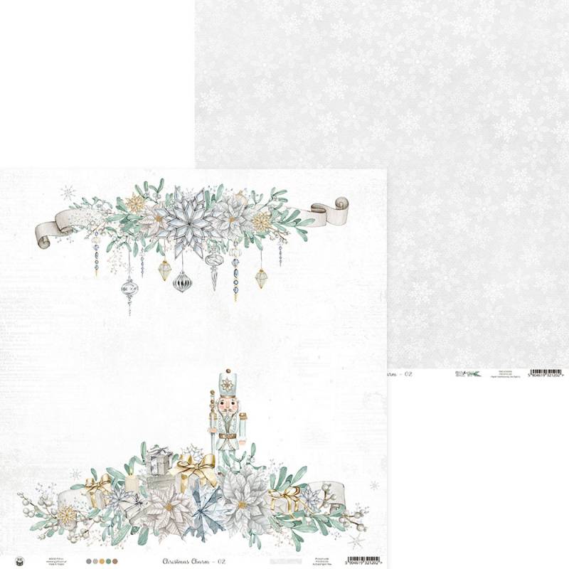 Papel decorativo para embrulho com padrão de flores e presentes em fundo branco