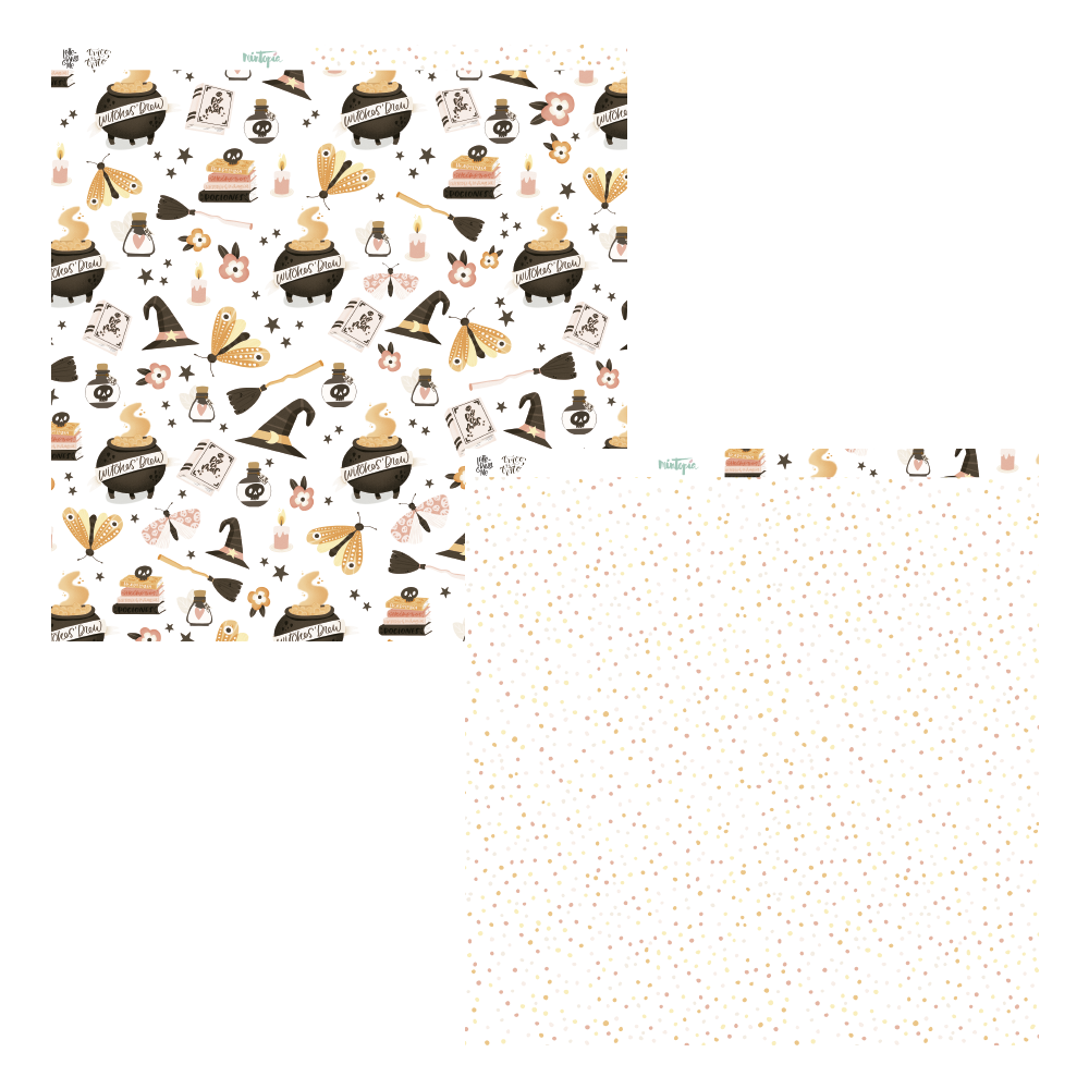 Papel de parede com padrão de confeitaria e texto 