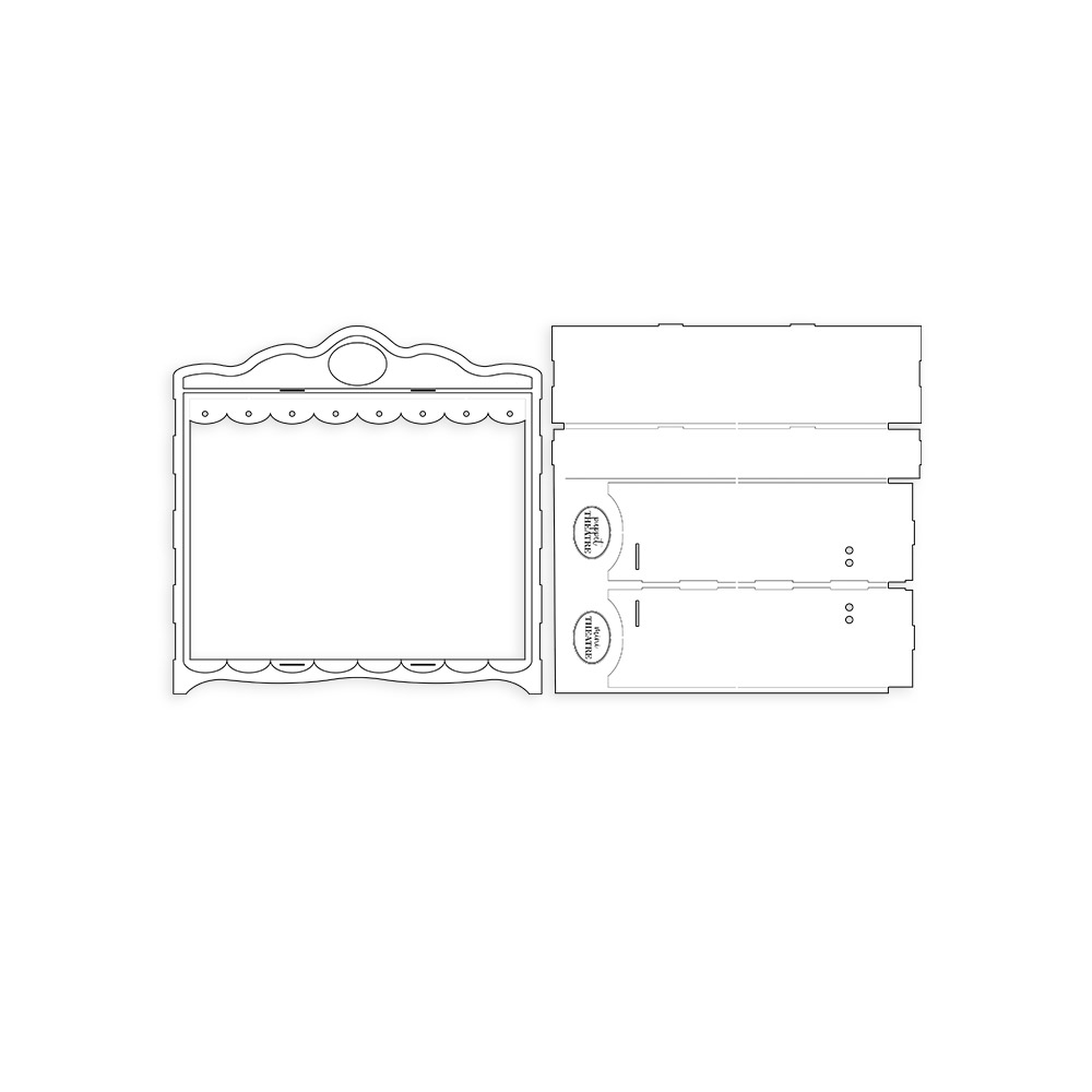 Molde de papel para dobrar com moldura e instruções de cola