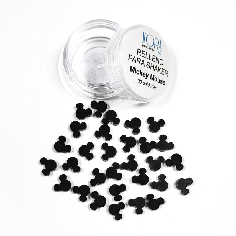 Frasco transparente com recarga para shaker em formato Mickey Mouse preto