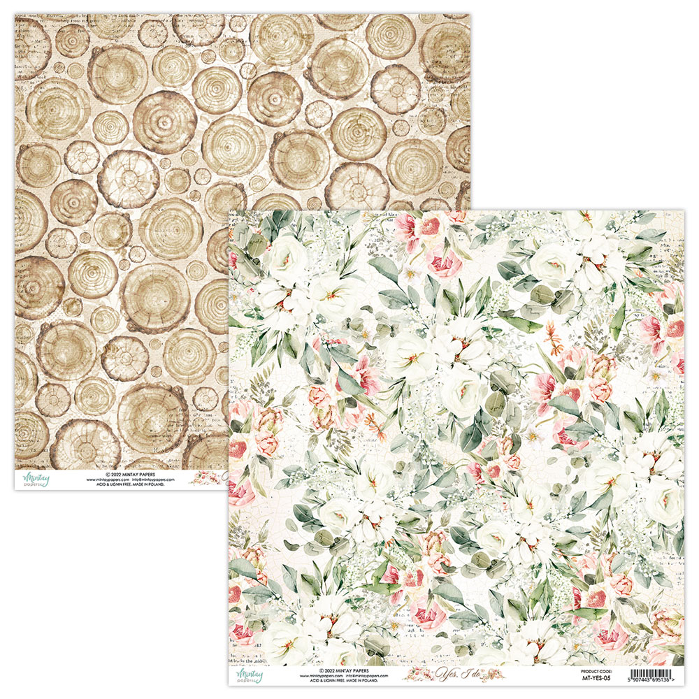 Papéis decorativos com padrão de madeira e floral para artesanato