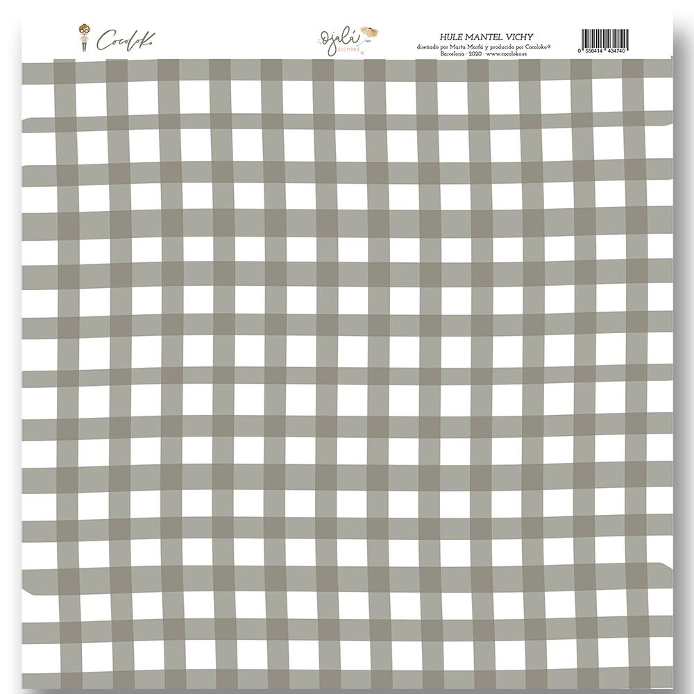 Papel decorativo para embrulho com padrão de quadrícula cinza e branco