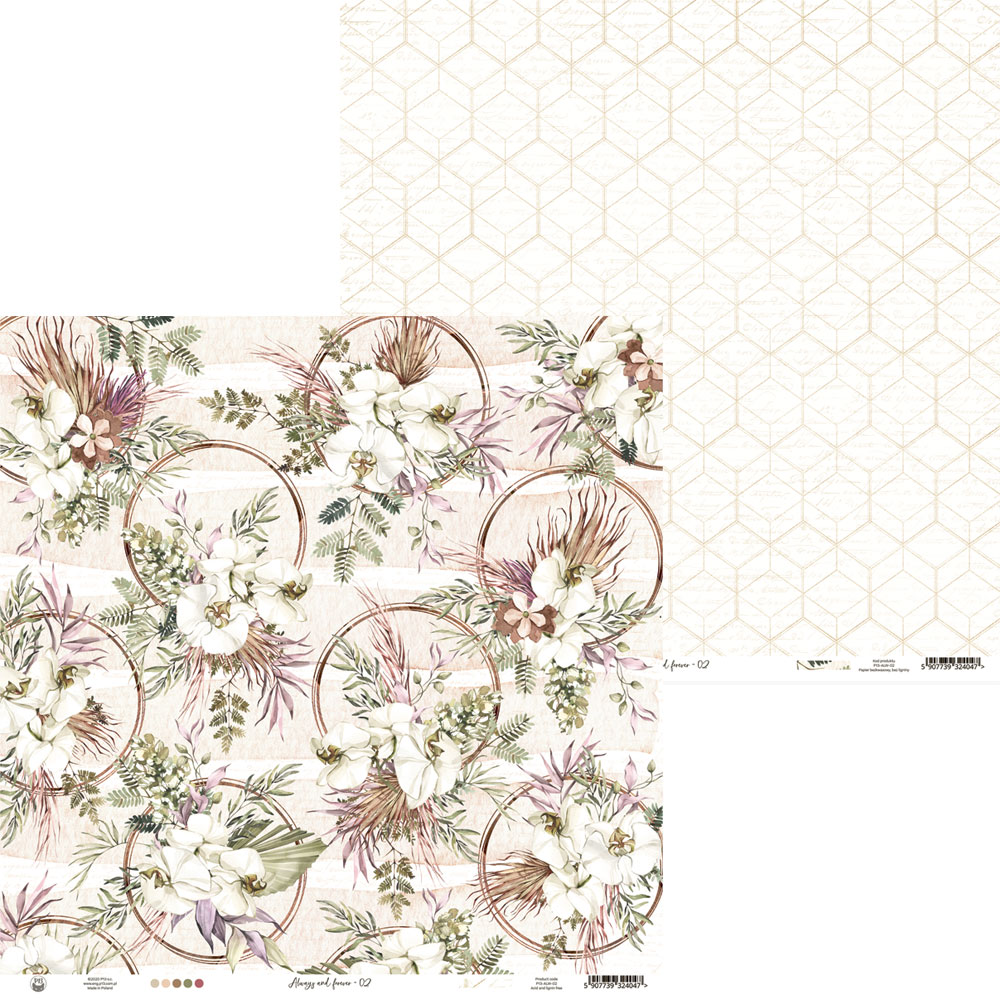 Papel decorativo floral com padrão geométrico atrás