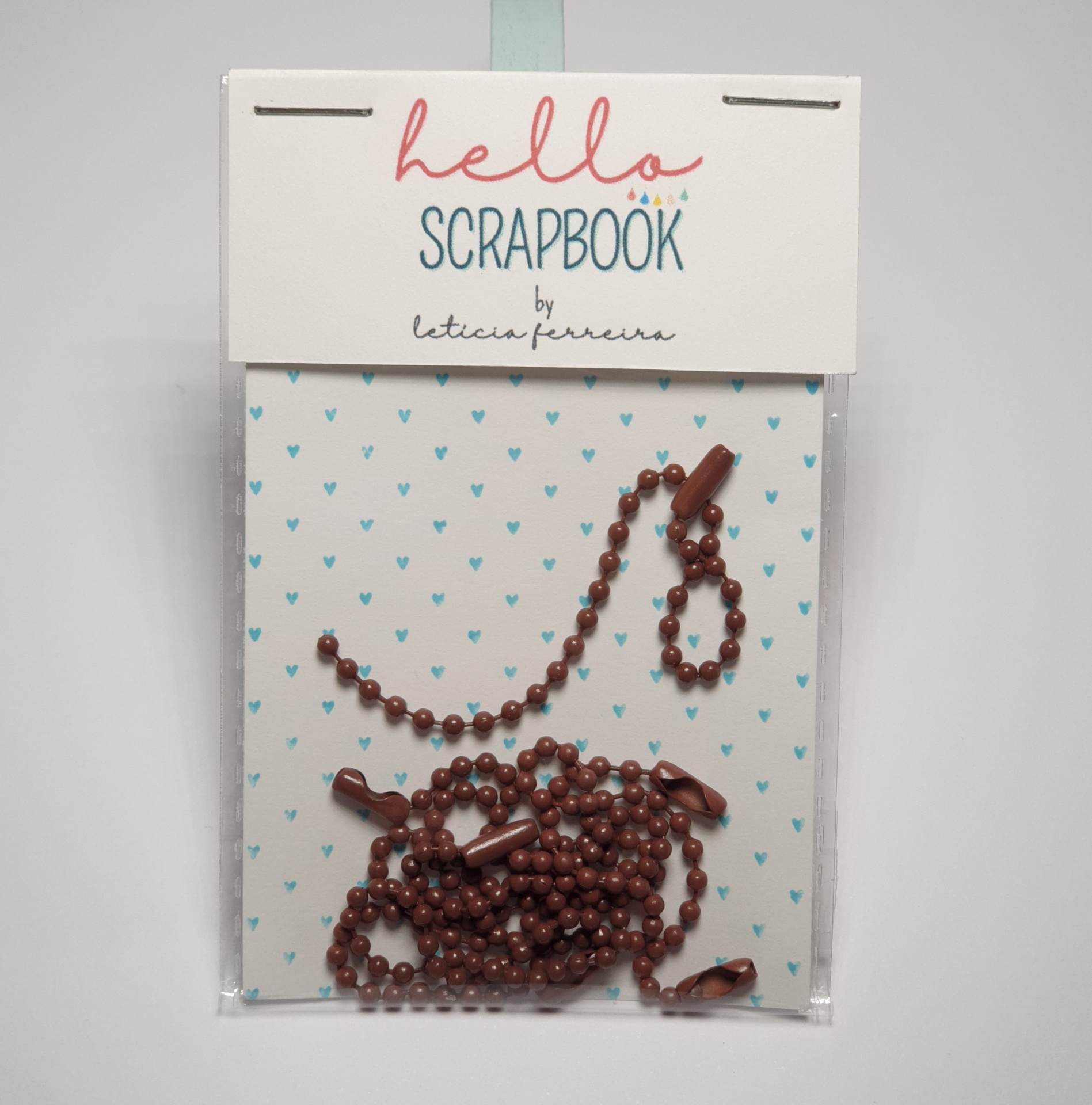 Pacote de contas para scrapbook castanhas em embalagem de cartão e plástico