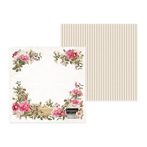 Papéis decorativos quadrados com flores e riscas