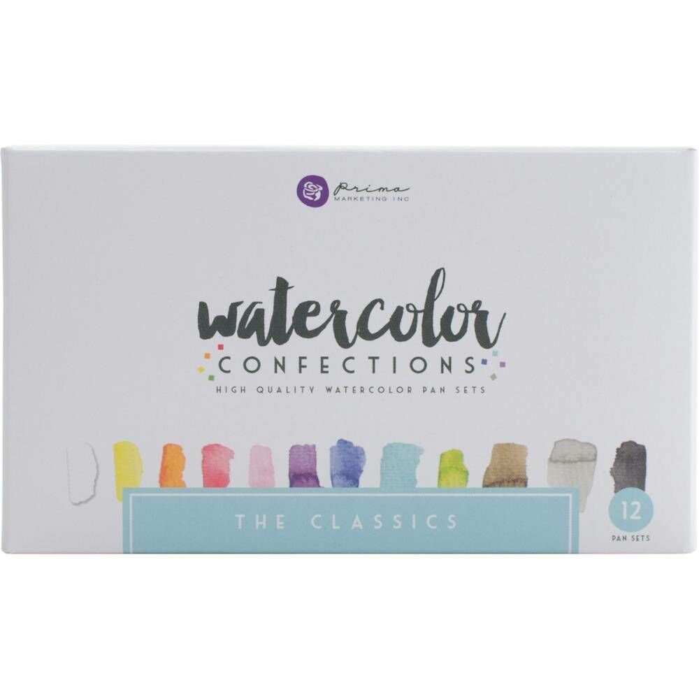 Conjunto de 12 canetas aguarela Watercolor Confections em caixa branca