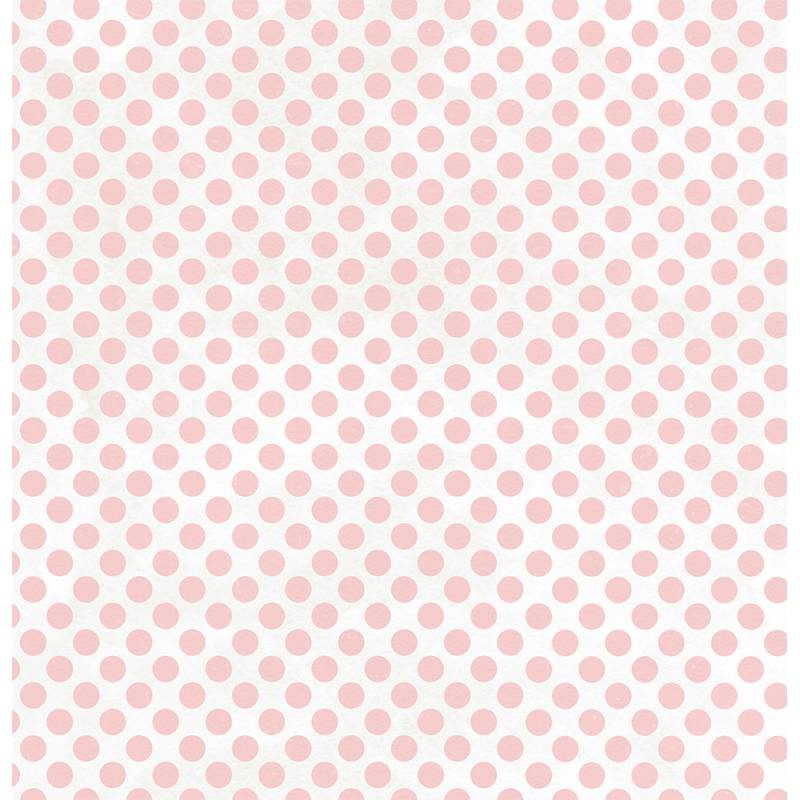 Papel de parede branco com bolinhas cor-de-rosa