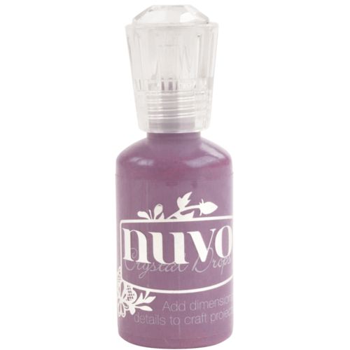 Frasco de tinta dimensional Nuvo Crystal Drops roxa com tampa transparente