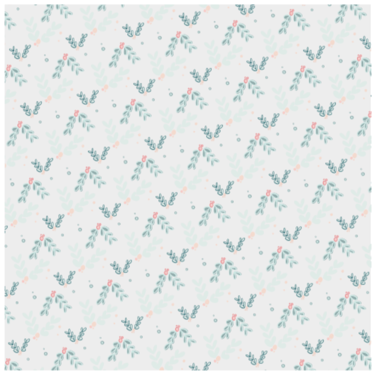 Padrão repetitivo de ramos e bagas em papel de parede branco