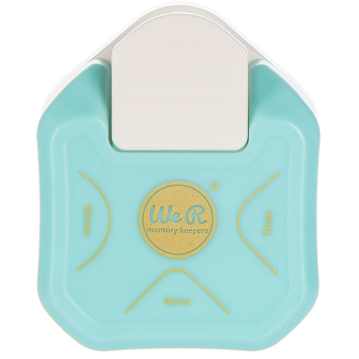 Furador de papel quadrado azul claro e branco We R memory keepers