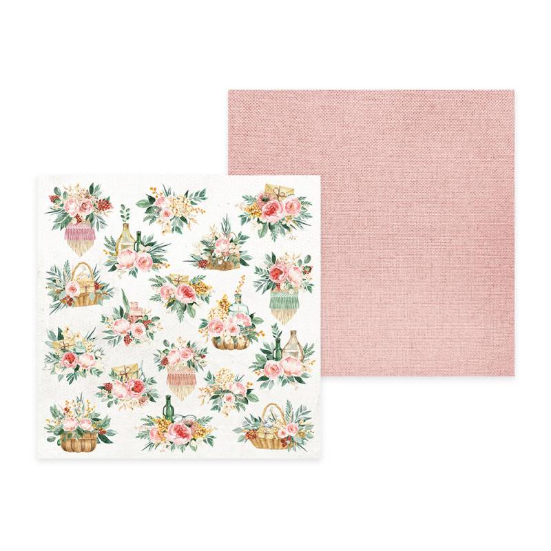 Guardanapos de papel com padrão floral e textura rosa
