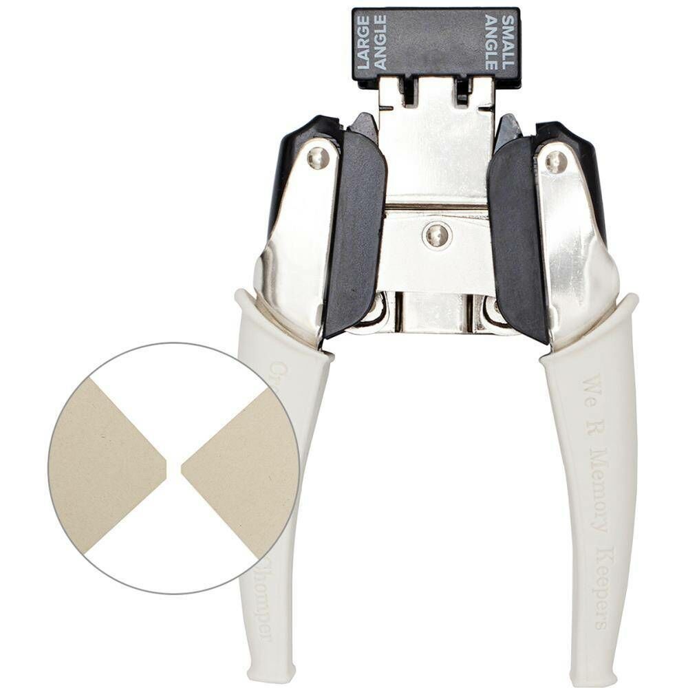 Alicate para cantos com cabos brancos e parte metálica prateada