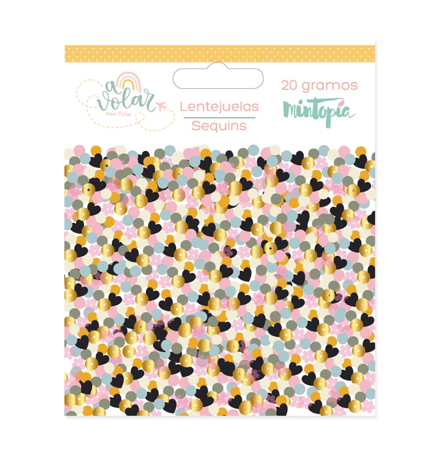 Pacote de lantejoulas multicoloridas 20 gramas Mintopía