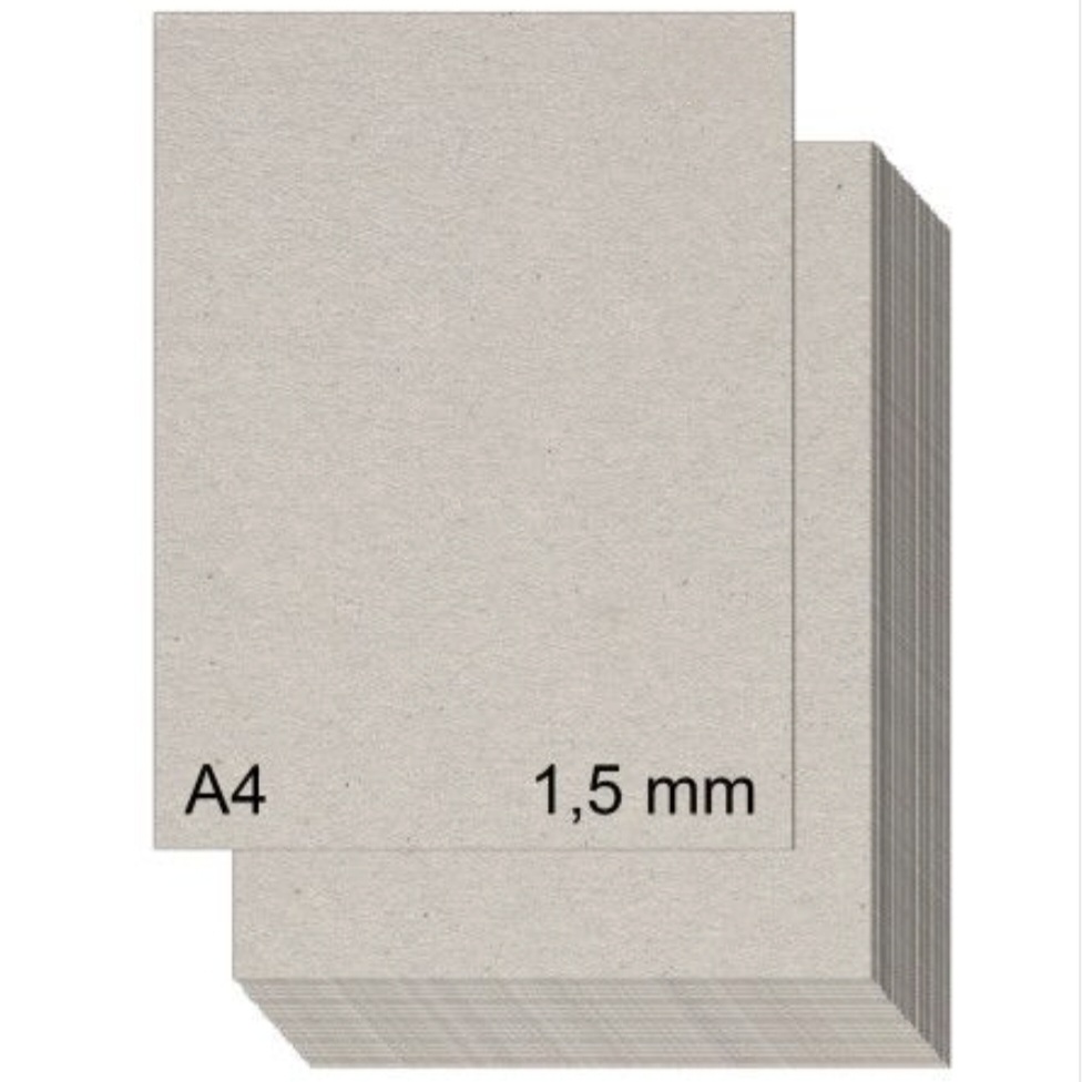 Pilha de folhas de cartolina A4 bege com indicação 1,5 mm