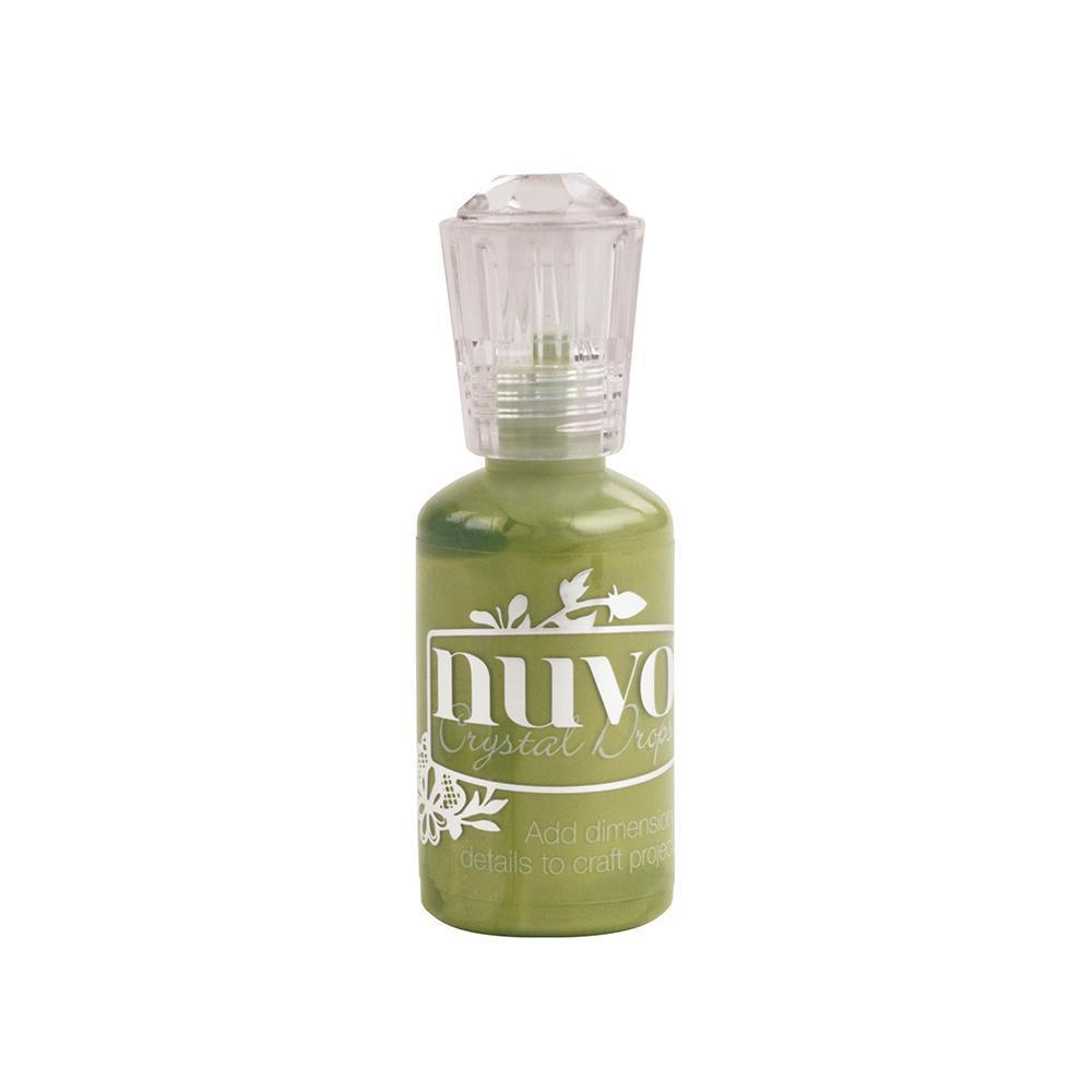 Frasco de tinta verde Nuvo Crystal Drops com tampa transparente
