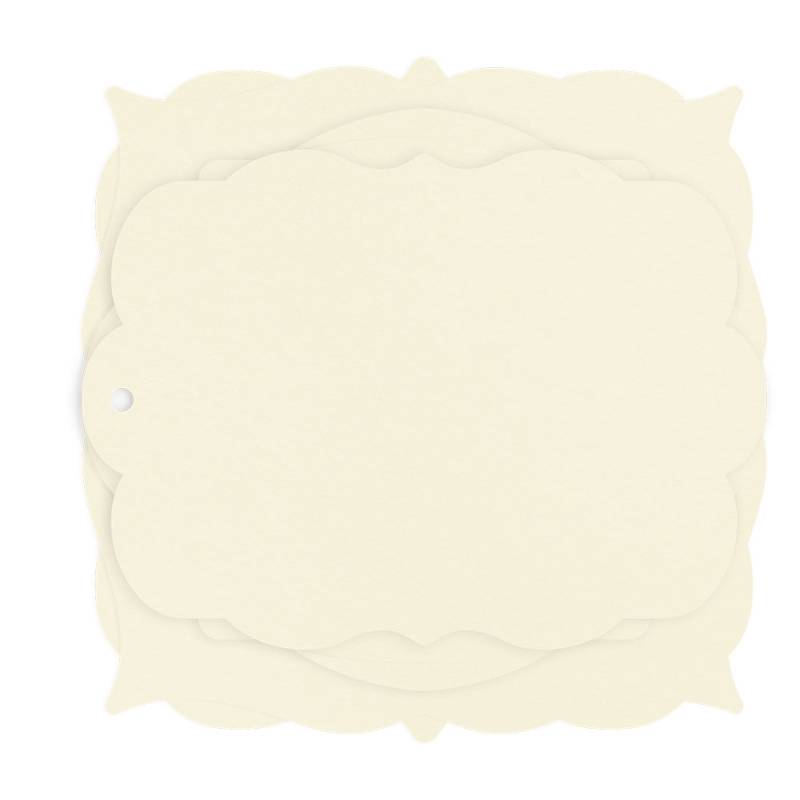 Etiquetas creme retangulares decorativas com furo para pendurar