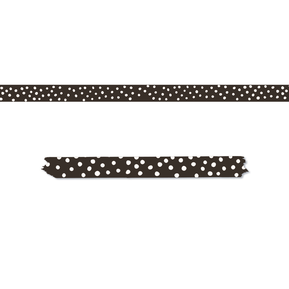 fitas decorativas pretas com bolinhas brancas