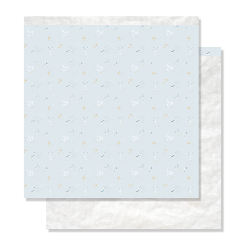Guardanapos de papel com padrão floral azul e branco