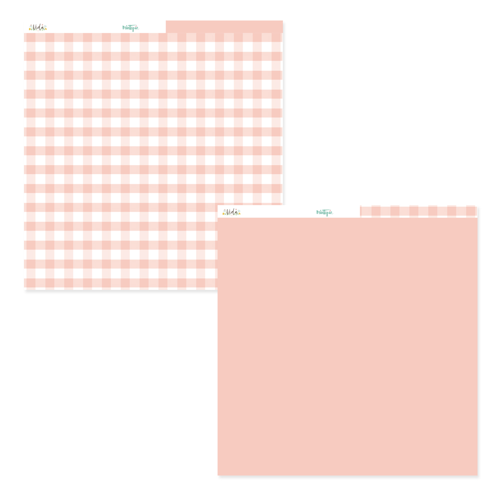 Papel decorativo em padrão vichy rosa e branco para manualidades