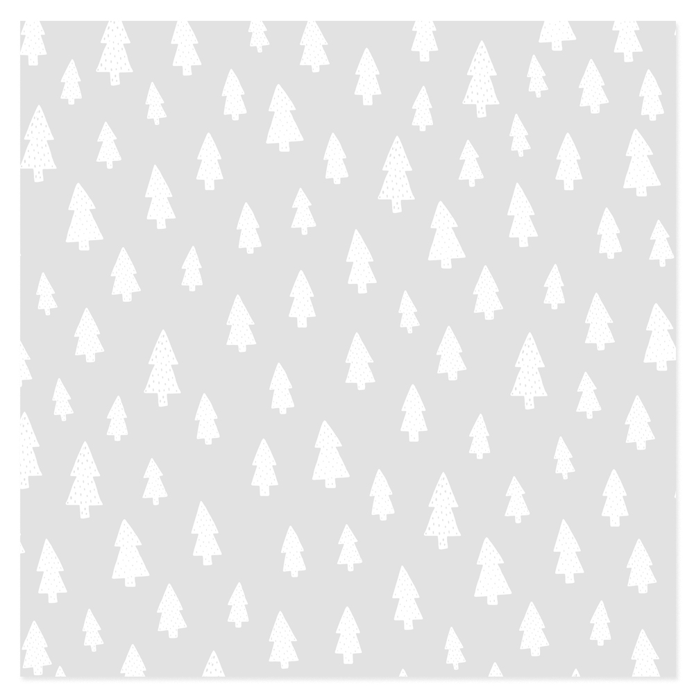 Padrão de árvores de Natal brancas em fundo cinzento claro