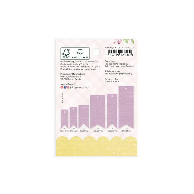 Pacote de papel perfurado decorativo para scrapbooking com padrões amarelos e lilases