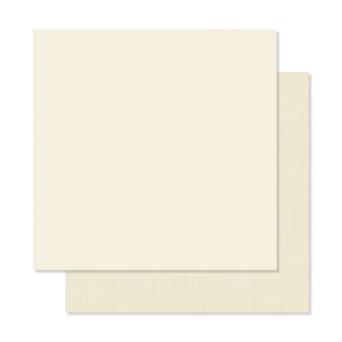 Duas folhas quadradas de papel creme, uma lisa e outra com padrão de linhas finas