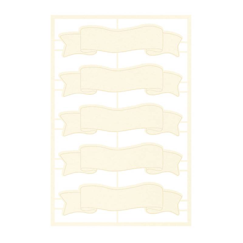 Folha com autocolantes de fitas onduladas bege