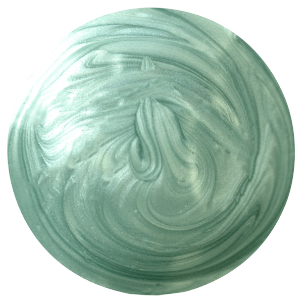 Substância cremosa verde-azulada com brilho metálico