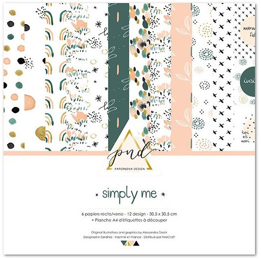 Conjunto de 6 papéis decorativos com padrões coloridos variados