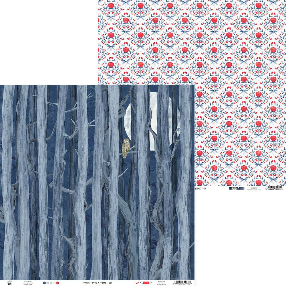 Papel de parede dupla face com padrões florais e floresta azul