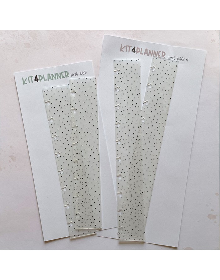 Conjunto Kit4Planner de planos de fundo translúcidos com padrão de pontos pretos sobre cartão branco