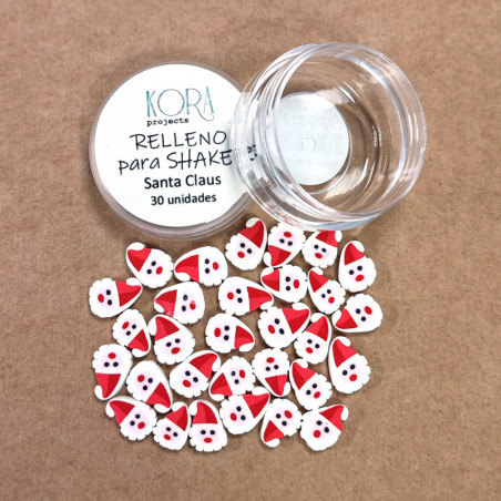 Frasco com decoração de rostos de Papai Noel para unhas