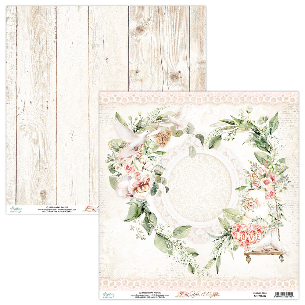 Folhas decorativas com padrões florais e madeira clara para artesanato.