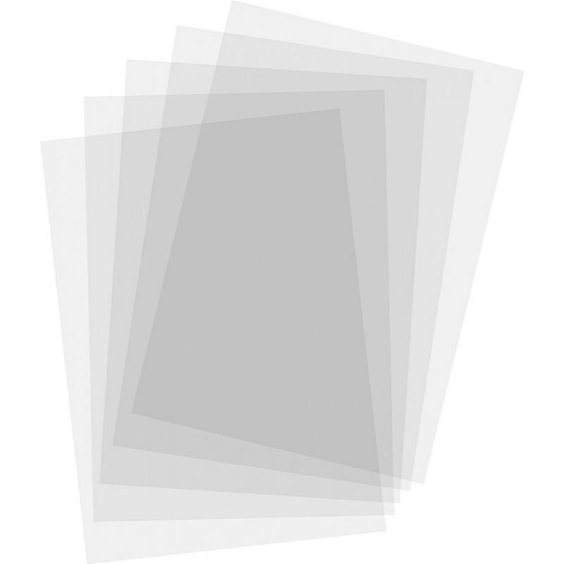 Cinco tampas plásticas transparentes sobrepostas e translúcidas