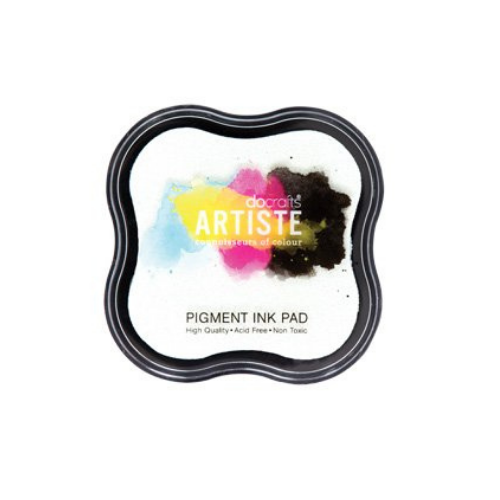 Almofada de tinta pigmentada ARTISTE com manchas coloridas e moldura preta