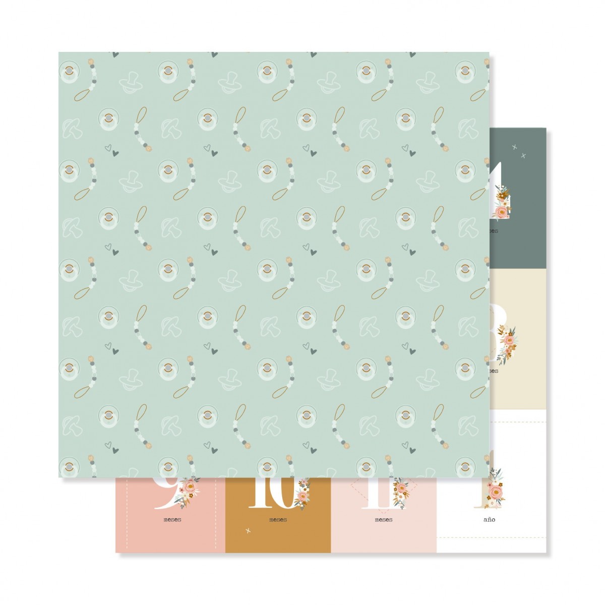 papéis decorativos para calendário com padrão floral e numeração