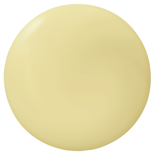 Botão redondo creme com acabamento liso e brilho suave