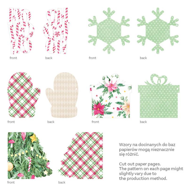 Padrões para corte de papel com motivos natalícios e florais em várias cores