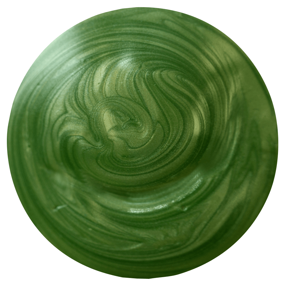 Sabonete redondo verde marmoreado vista superior